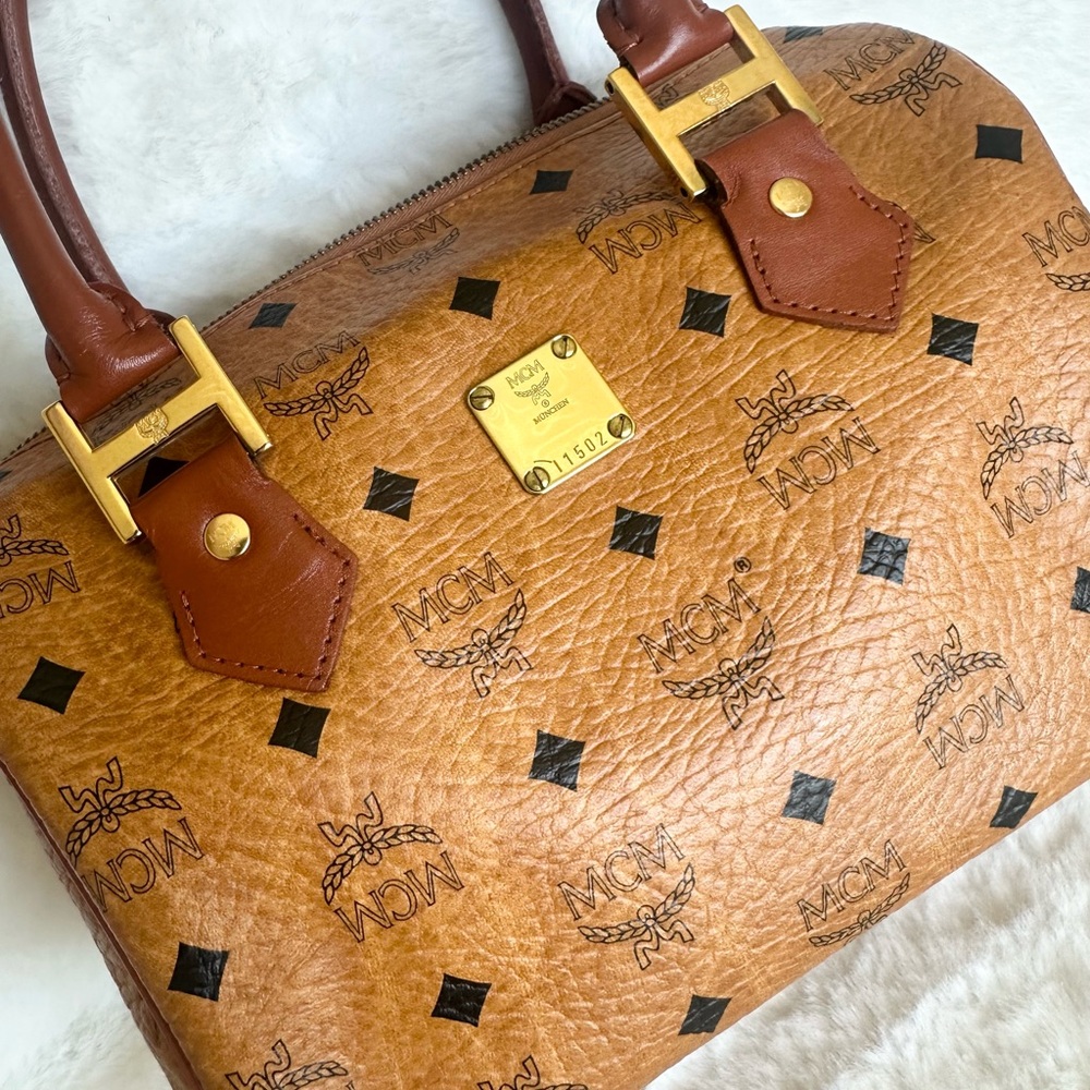 MCM Cognac Visetos Satchel - Picture 2 of 15
